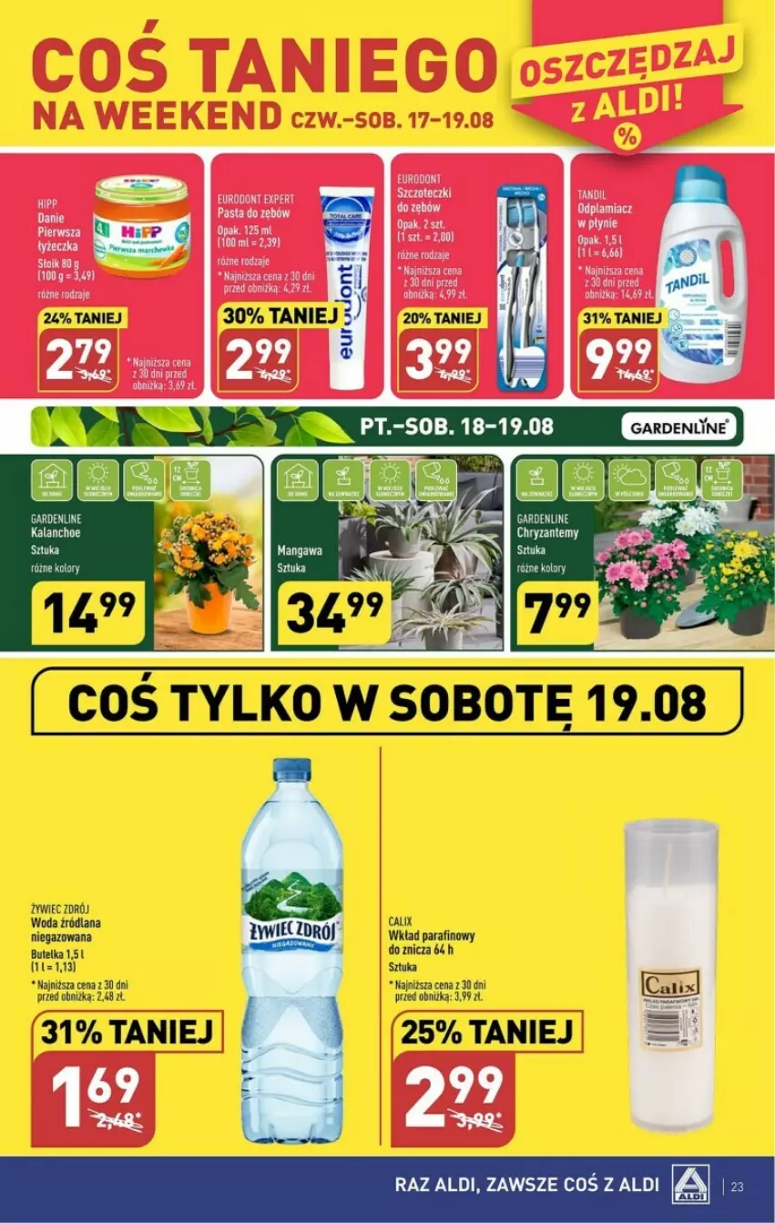 Gazetka promocyjna Aldi - ważna 14.08 do 19.08.2023 - strona 16 - produkty: LANA, Woda, Znicz