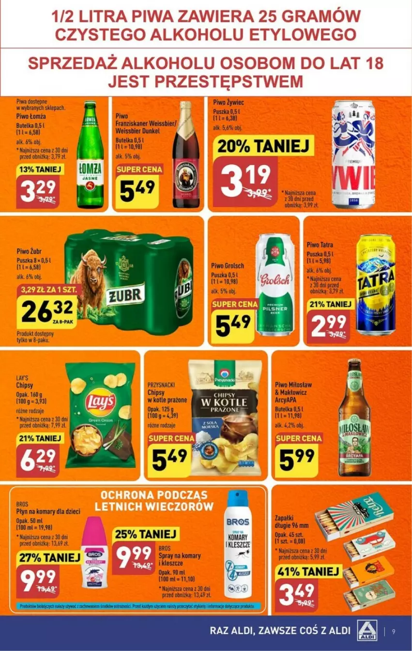 Gazetka promocyjna Aldi - ważna 14.08 do 19.08.2023 - strona 41 - produkty: Chipsy, Dior, Dzieci, HP, Piwa, Piwo, Przysnacki, Skaner, Tatra