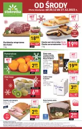 Gazetka promocyjna Stokrotka - Supermarket - Gazetka - ważna od 27.12 do 27.12.2023 - strona 1 - produkty: Tchibo, Krakus, Warzywa, Ser, Gra, Cukier, Karkówka wieprzowa, Kawa, Karp, Kosz, Kiwi, Pomarańcze, Makowiec, Siatka, Lack, Szynka, Tchibo Family, Ciasto sernik, Owoce, Mięso, Fa