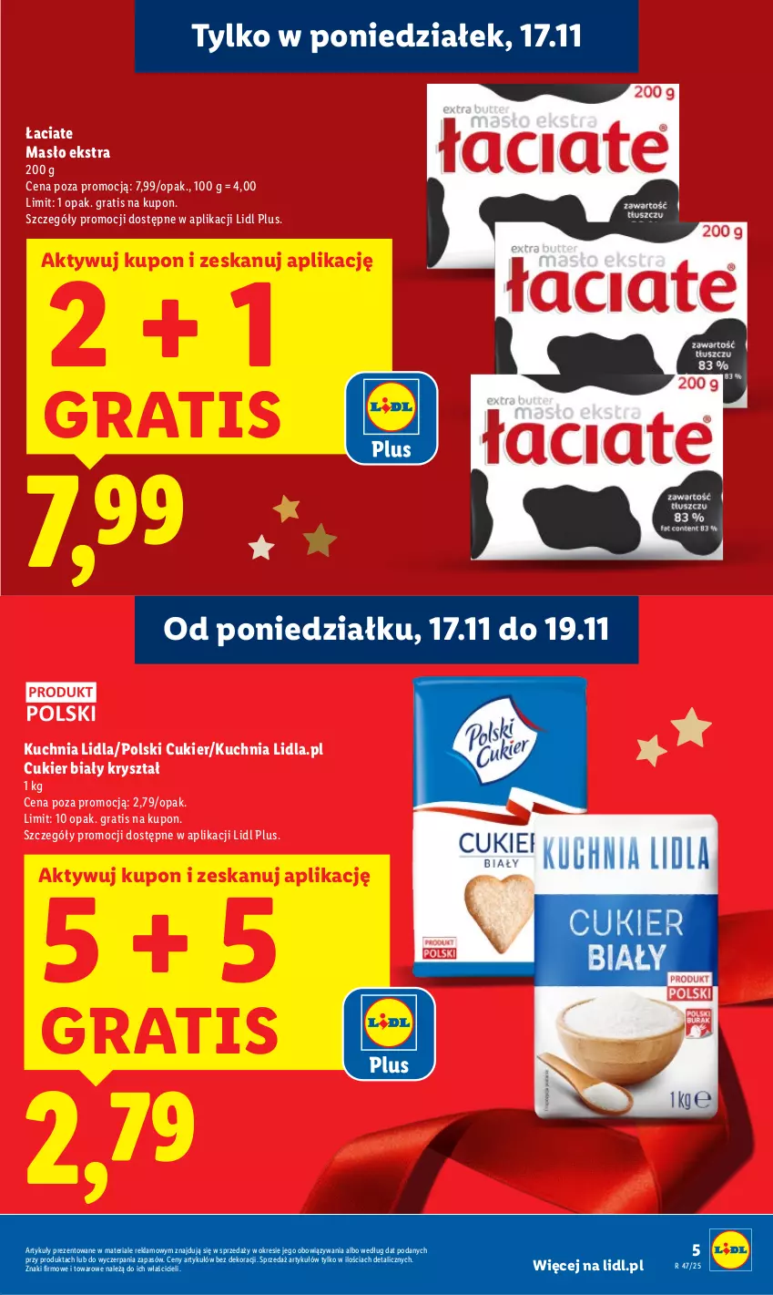 Gazetka promocyjna Lidl - GAZETKA - ważna 17.11 do 19.11.2025 - strona 5 - produkty: Cukier, Gra, Kuchnia, Masło