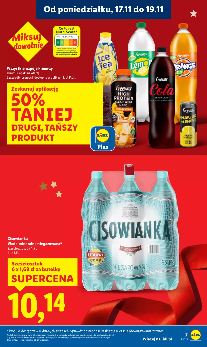 Gazetka promocyjna Lidl - GAZETKA - ważna 17.11 do 19.11.2025 - strona 7 - produkty: Cisowianka, Napoje, Wazon, Woda, Woda mineralna