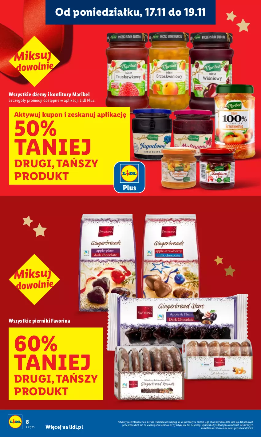Gazetka promocyjna Lidl - GAZETKA - ważna 17.11 do 19.11.2025 - strona 8 - produkty: Dżem, Fa, Piernik
