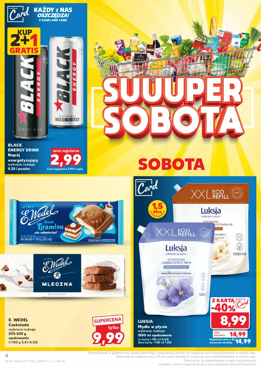 Gazetka promocyjna Kaufland - Gazetka tygodnia - ważna 05.09 do 11.09.2024 - strona 4 - produkty: Czekolada, E. Wedel, Gra, Lack, Luksja, Mydło, Mydło w płynie, Napój, Rama, Sok