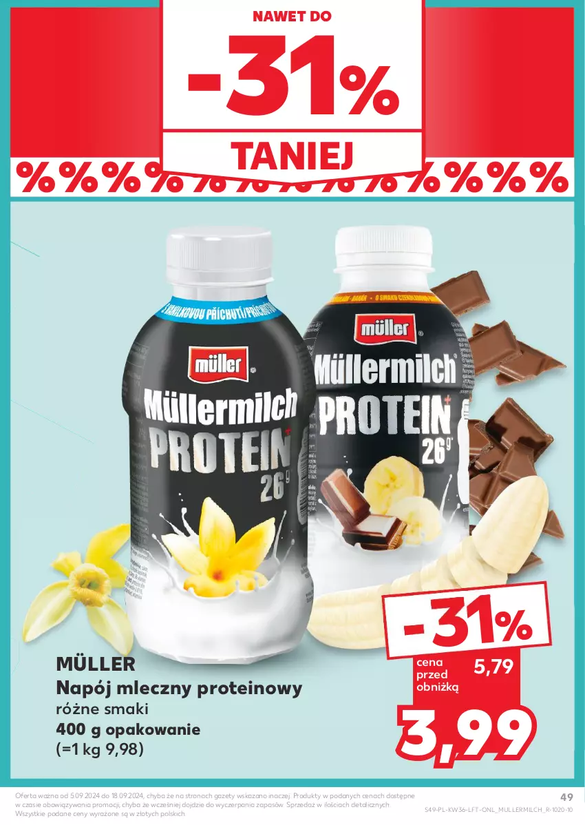 Gazetka promocyjna Kaufland - Gazetka tygodnia - ważna 05.09 do 11.09.2024 - strona 49 - produkty: Müller, Napój, Napój mleczny