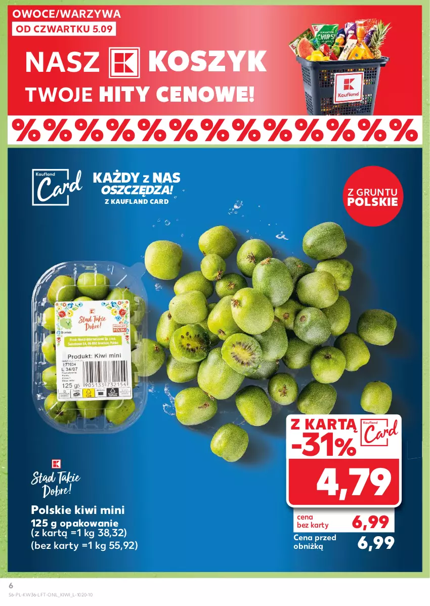 Gazetka promocyjna Kaufland - Gazetka tygodnia - ważna 05.09 do 11.09.2024 - strona 6 - produkty: Grunt, Kiwi, Kosz, Owoce, Warzywa