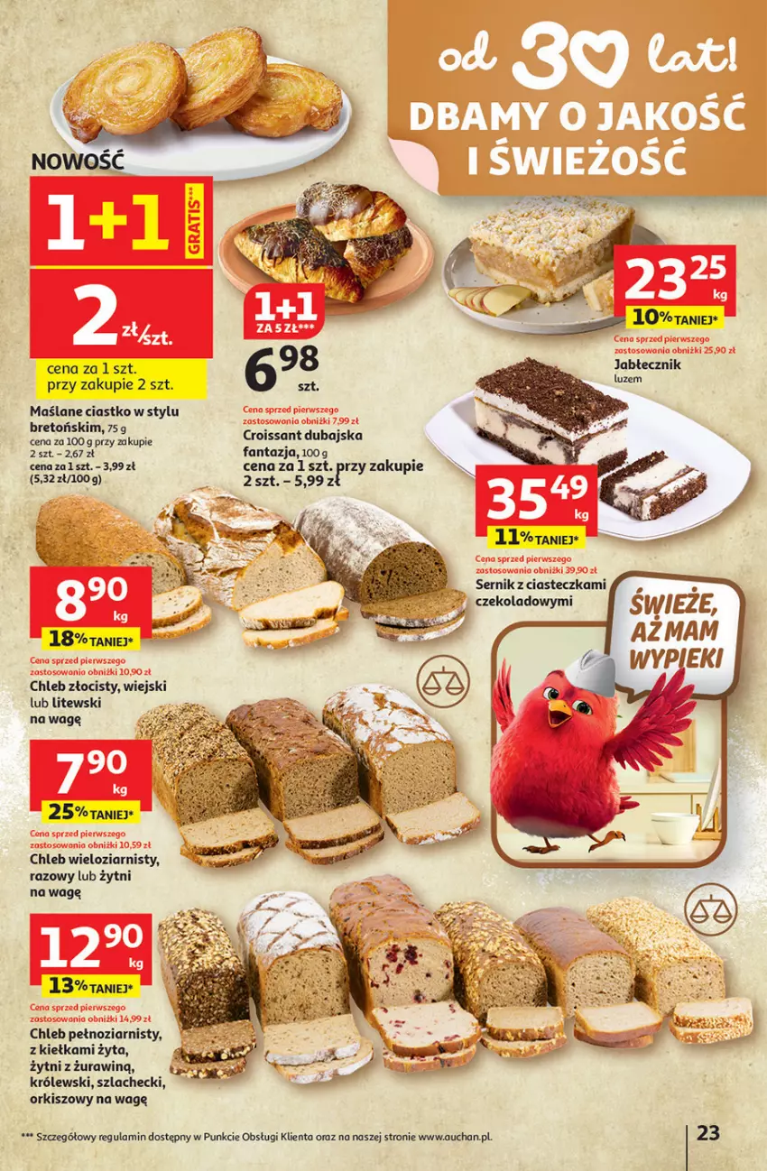 Gazetka promocyjna Auchan - Gazetka 30 Lat Hipermarket Auchan - ważna 08.01 do 14.01.2026 - strona 23 - produkty: Chleb, Chleb wieloziarnisty, Croissant, Fa, Fanta, Królewski, Ser