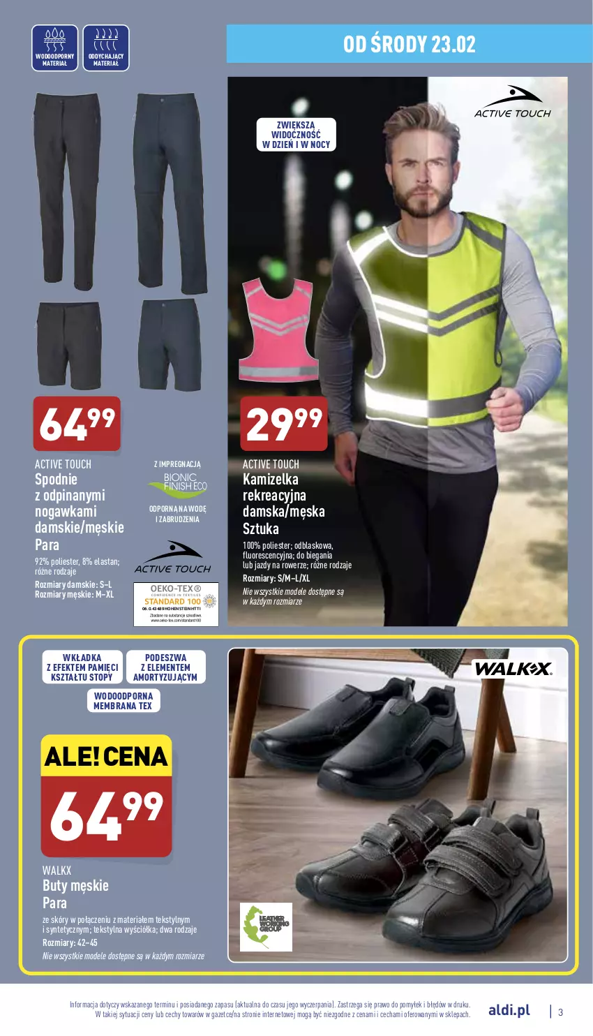 Gazetka promocyjna Aldi - Katalog Moda i Dom - ważna 23.02 do 26.02.2022 - strona 3 - produkty: Buty, Kamizelka, Por, Rower, Spodnie, Top