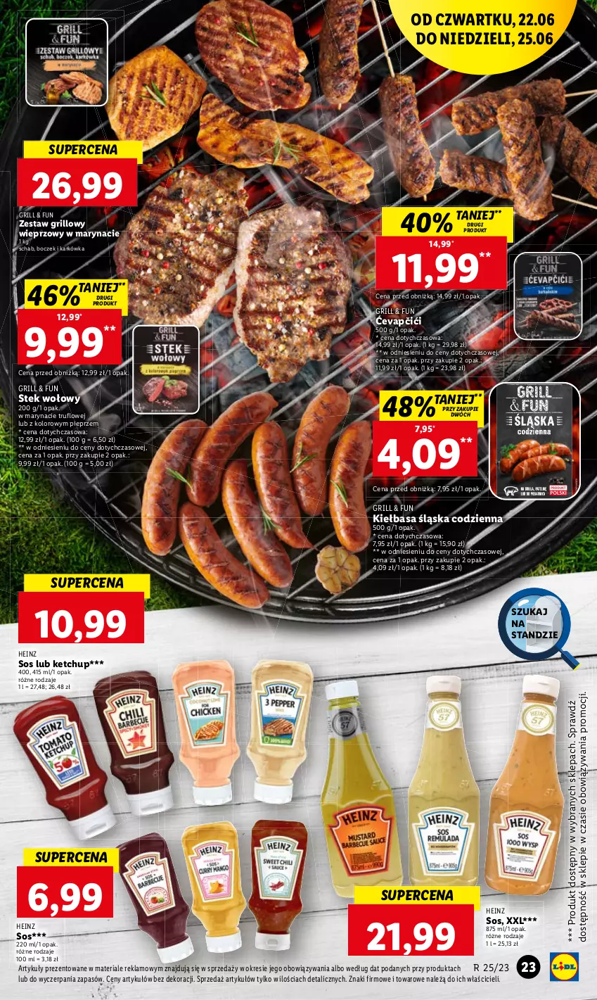 Gazetka promocyjna Lidl - GAZETKA - ważna 22.06 do 25.06.2023 - strona 27 - produkty: Boczek, Grill, Heinz, Pieprz