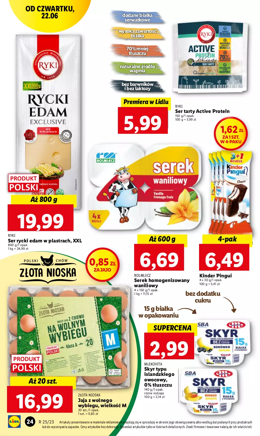 Gazetka promocyjna Lidl - GAZETKA - ważna 22.06 do 25.06.2023 - strona 28 - produkty: Edam, Isla, Mleko, Mlekovita, Rolmlecz, Rycki Edam, Ser, Sok