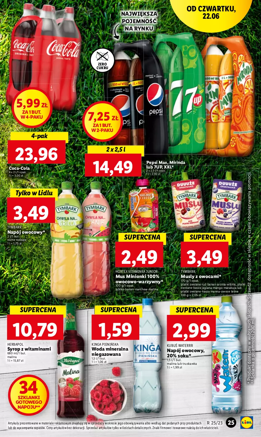 Gazetka promocyjna Lidl - GAZETKA - ważna 22.06 do 25.06.2023 - strona 29 - produkty: Aronia, Herbapol, Hortex, Inka, Kasza, Kasza jaglana, LANA, Mango, Owoce, Płatki owsiane, Ryż, Sok, Szklanka, Tymbark, Woda, Woda mineralna