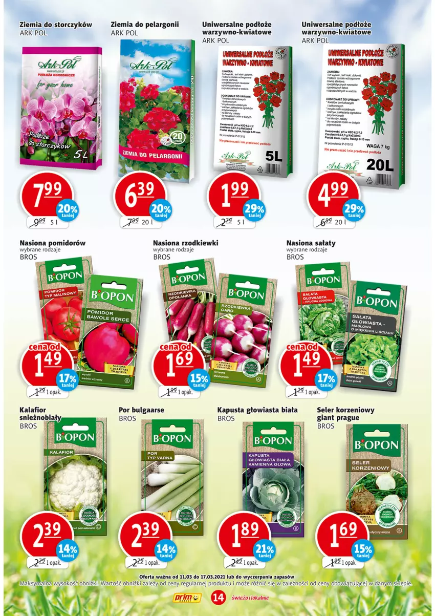 Gazetka promocyjna Prim Market - Gazetka - ważna 11.03 do 17.03.2021 - strona 14 - produkty: Kalafior, LG, Ogród, Por, Sałat, Ser, Sok, Storczyk, Waga