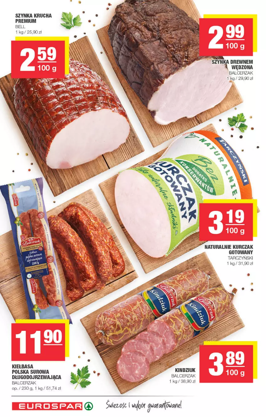 Gazetka promocyjna Spar - EuroSpar - ważna 02.01 do 12.01.2022 - strona 6 - produkty: Bell, Kiełbasa, Kurczak, Kurczak gotowany, Szynka, Tarczyński