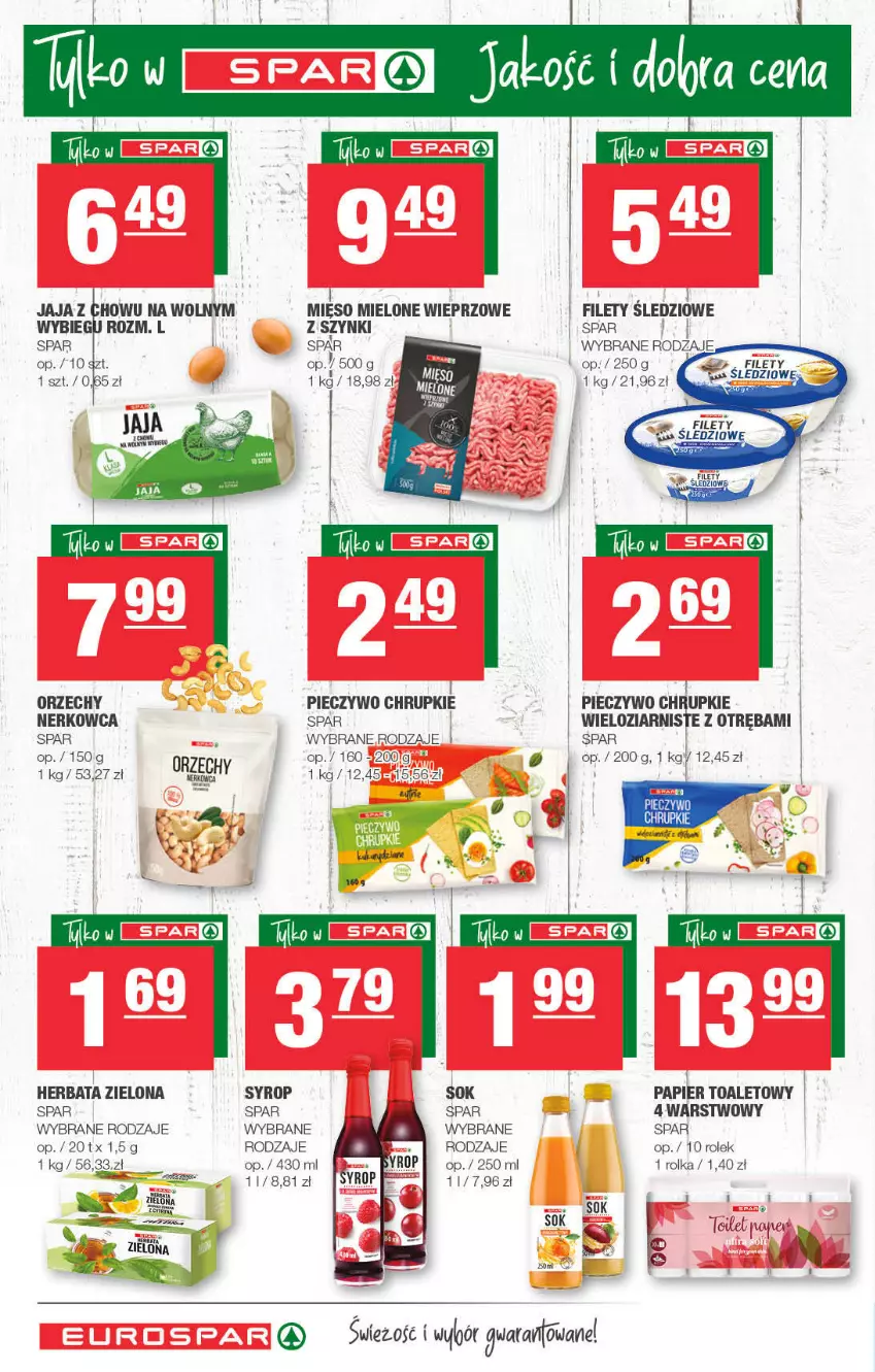 Gazetka promocyjna Spar - EuroSpar - ważna 02.01 do 12.01.2022 - strona 8 - produkty: Chrupki, Fa, Herbata, Jaja, Mięso, Mięso mielone, Papier, Papier toaletowy, Piec, Pieczywo, Pieczywo chrupkie, Sok, Syrop