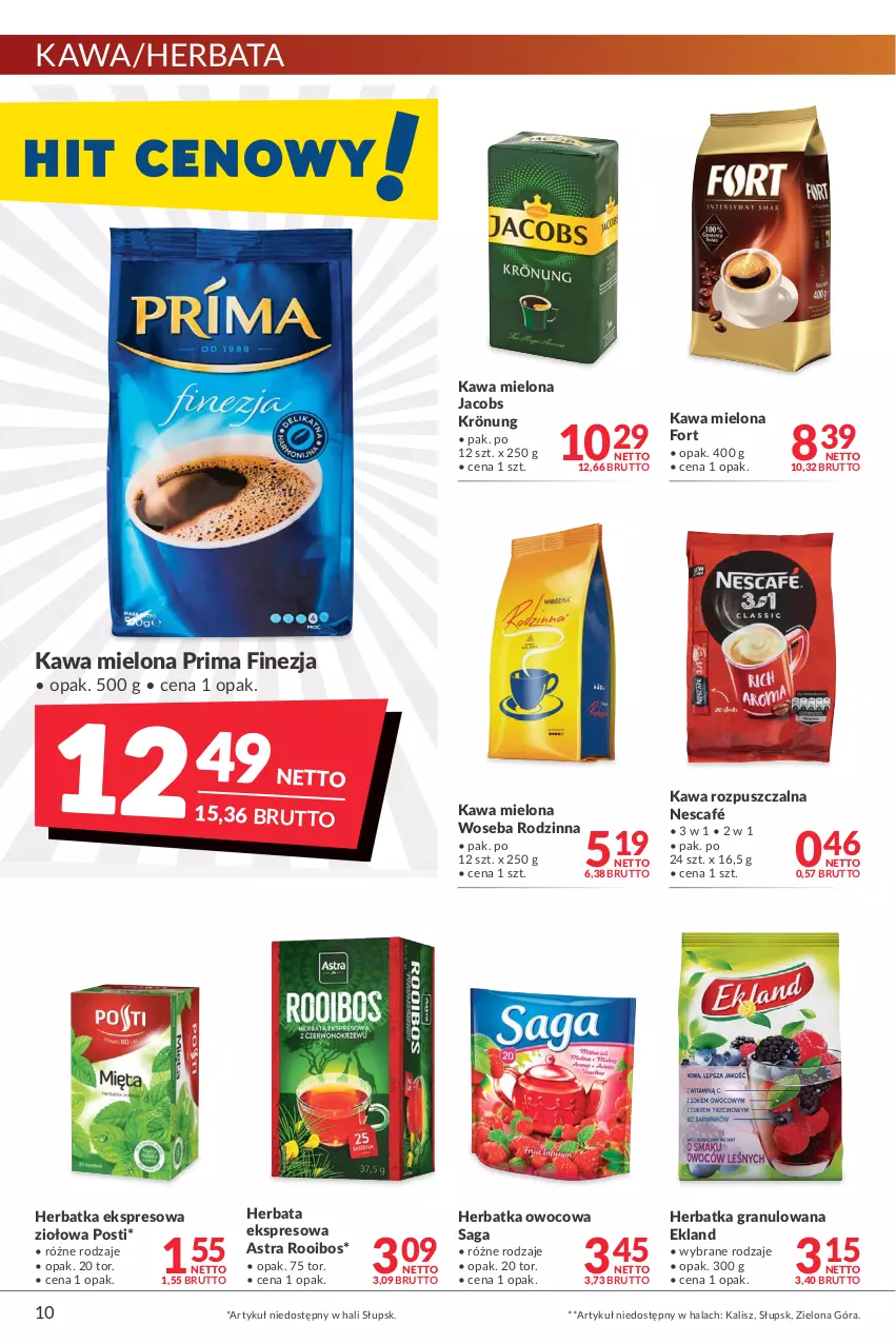 Gazetka promocyjna Makro - [Oferta promocyjna] Artykuły spożywcze i przemysłowe - ważna 08.02 do 21.02.2022 - strona 10 - produkty: Gra, Herbata, Jacobs, Jacobs Krönung, Kawa, Kawa mielona, Kawa rozpuszczalna, Nescafé, Prima, Saga, Woseba