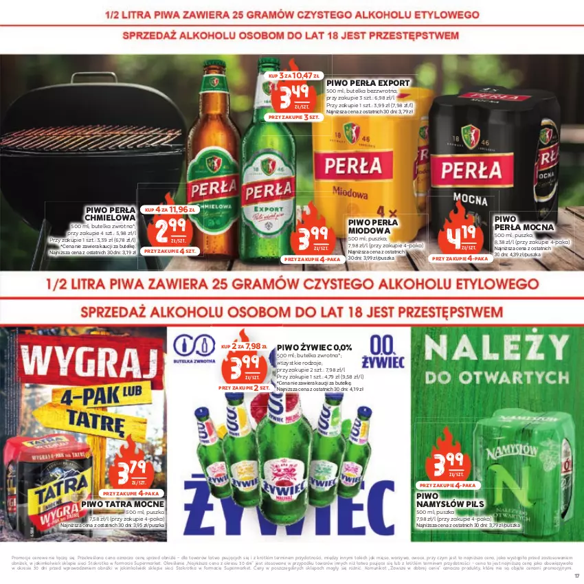 Gazetka promocyjna Stokrotka - Czas na Grill - ważna 29.04 do 14.05.2025 - strona 17 - produkty: Mięso, Namysłów, Owoce, Perła, Piwo, Por, Tatra, Warzywa