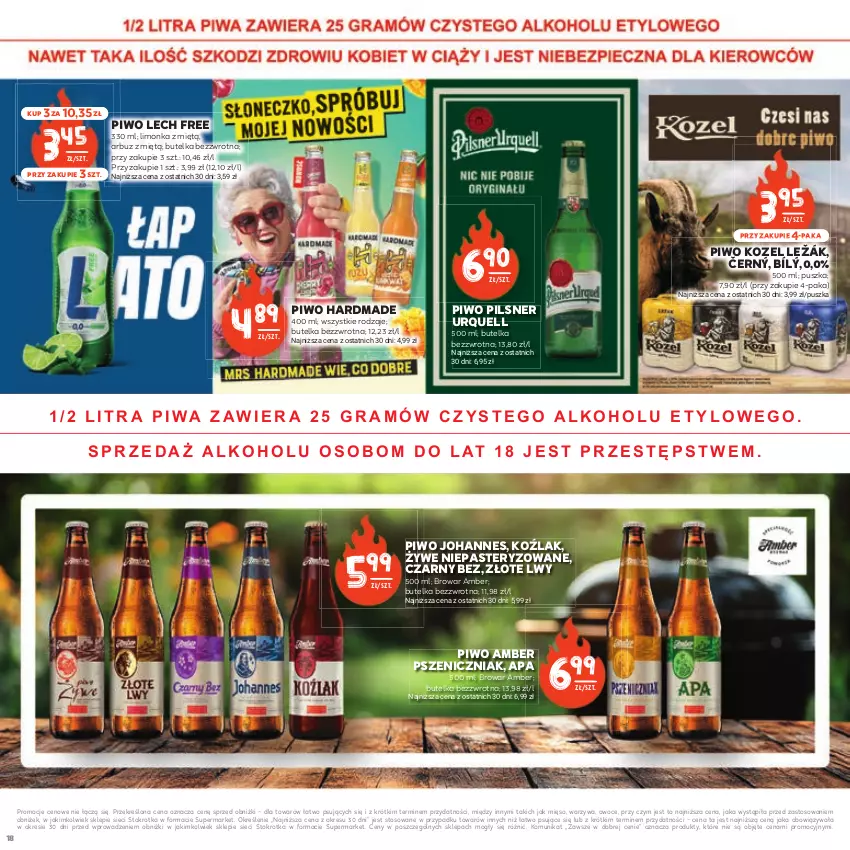 Gazetka promocyjna Stokrotka - Czas na Grill - ważna 29.04 do 14.05.2025 - strona 18 - produkty: Arbuz, Kozel, Limonka, Mięso, Owoce, Pilsner Urquell, Piwo, Warzywa