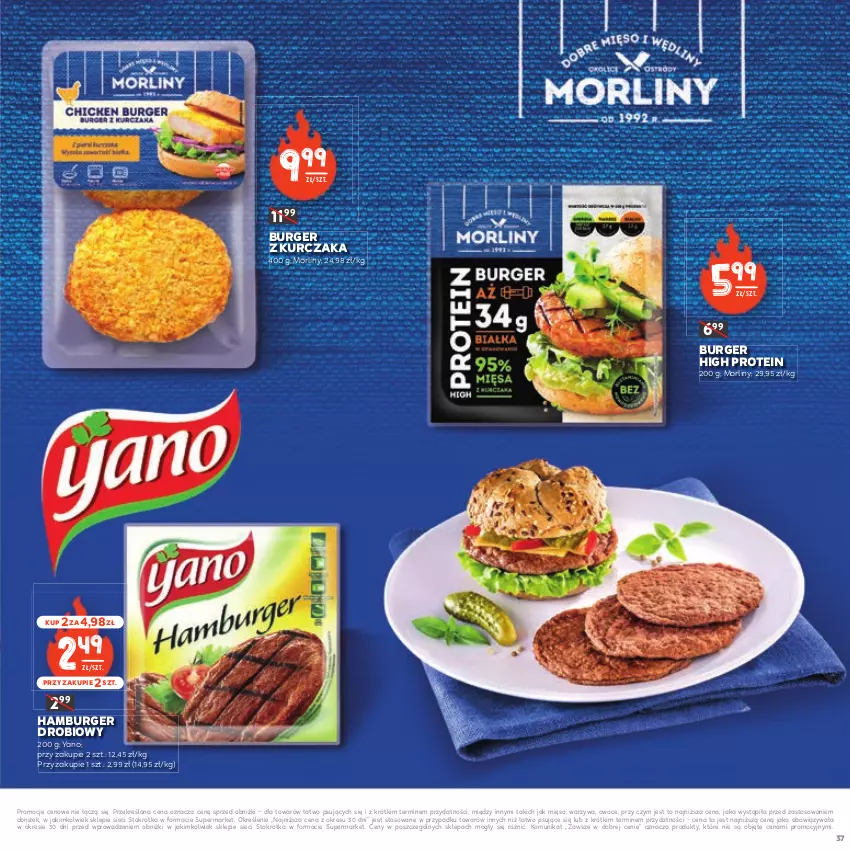 Gazetka promocyjna Stokrotka - Czas na Grill - ważna 29.04 do 14.05.2025 - strona 37 - produkty: Burger, Hamburger, Kurczak, Mięso, Morliny, Owoce, Warzywa