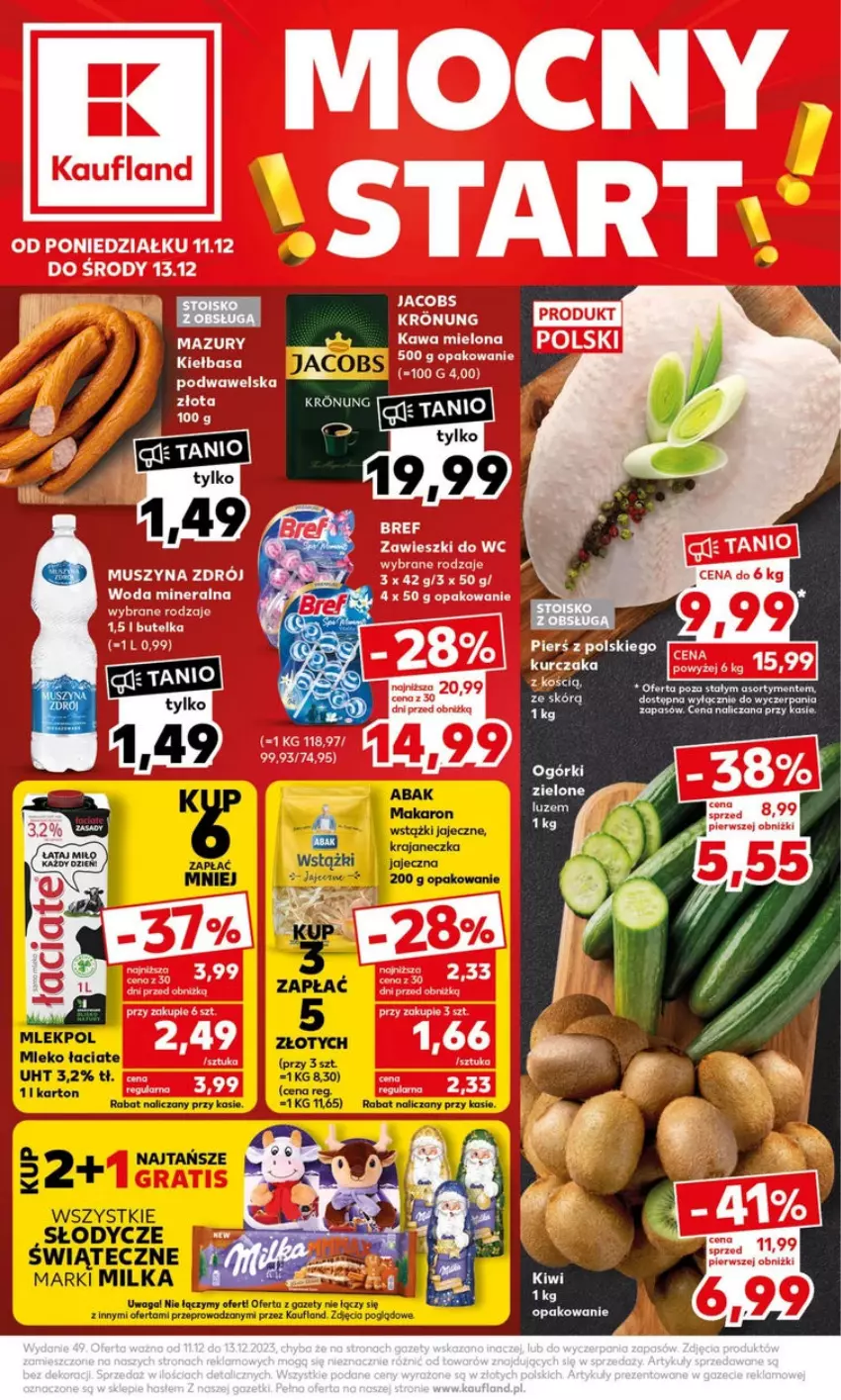 Gazetka promocyjna Kaufland - ważna 11.12 do 13.12.2023 - strona 1 - produkty: Kasia, Kiwi, Milka, Mleko, Waga