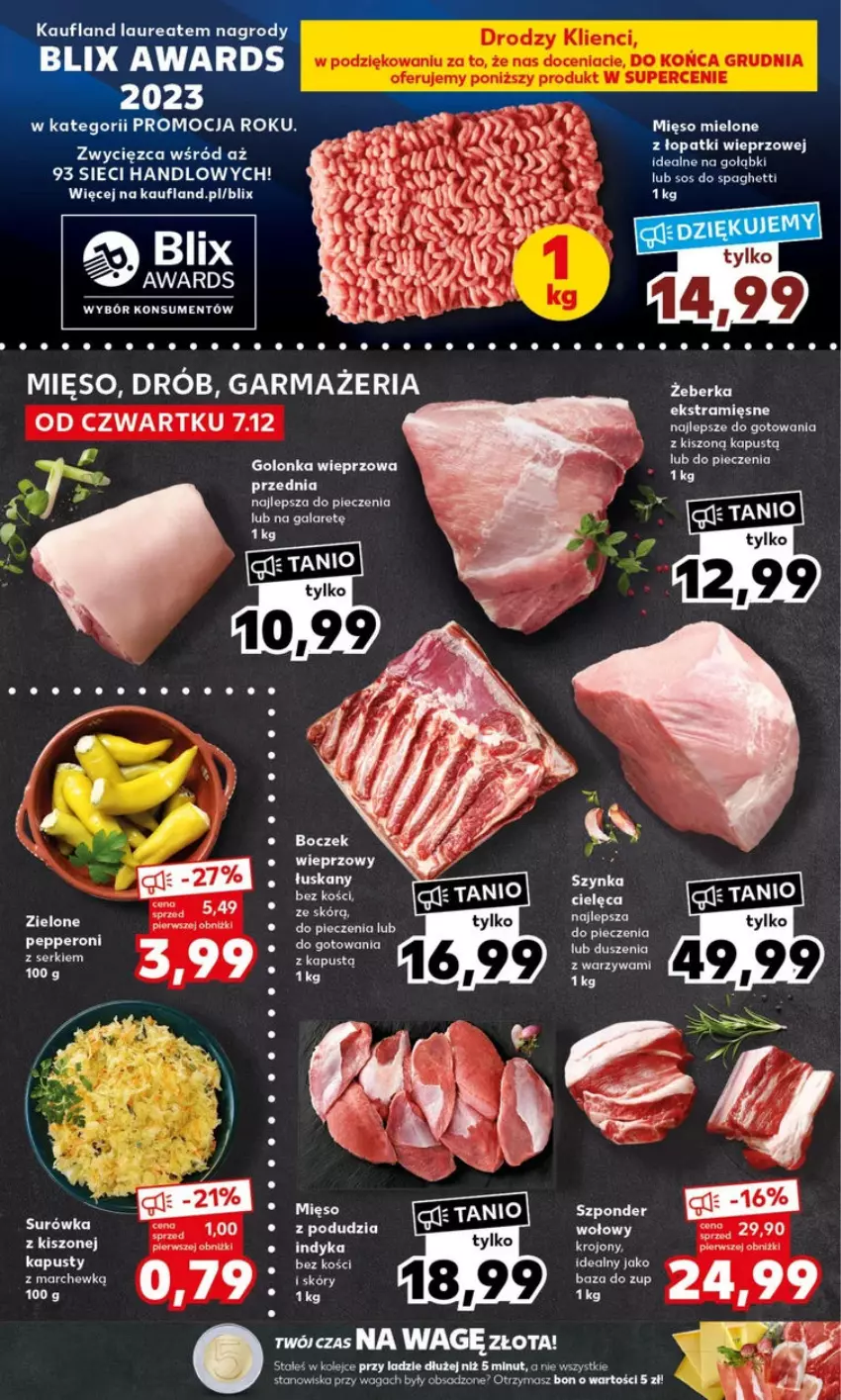 Gazetka promocyjna Kaufland - ważna 11.12 do 13.12.2023 - strona 4 - produkty: Boczek, Drób, Fa, Golonka wieprzowa, Kapustą, Mięso, Mięso mielone, Mięso mielone z łopatki wieprzowej, Olej, Piec, Ser, Sos, Spaghetti, Surówka, Waga