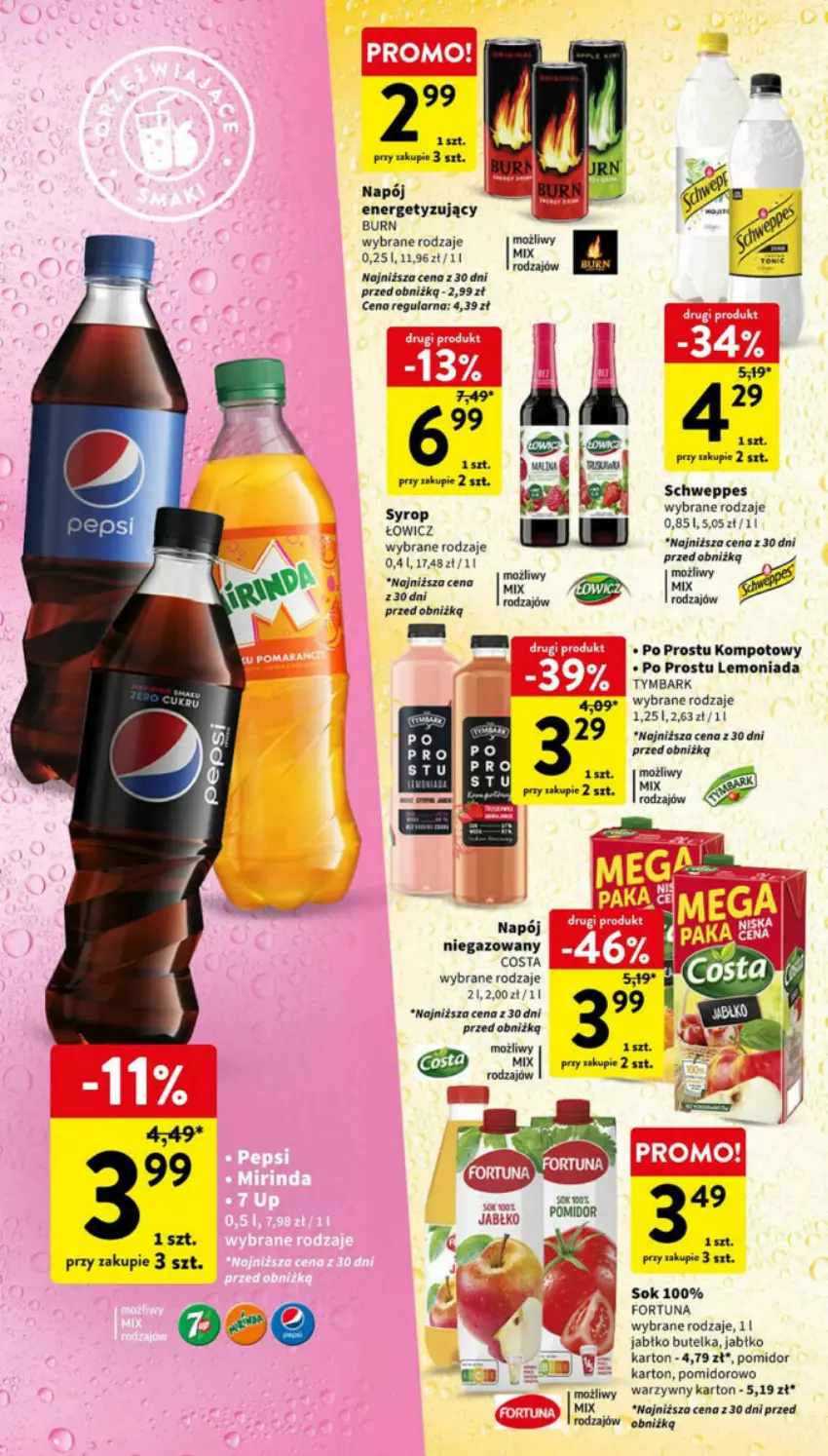 Gazetka promocyjna Intermarche - ważna 08.01 do 10.01.2024 - strona 20 - produkty: Fortuna, Lemoniada, Napój, Napój niegazowany, Sok, Tymbark