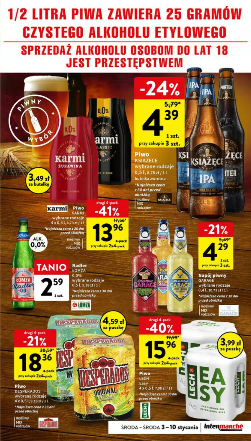 Gazetka promocyjna Intermarche - ważna 08.01 do 10.01.2024 - strona 21 - produkty: Fa, Gra, GRID, Karmi, Książęce, Napój, Piwa, Piwo, Radler