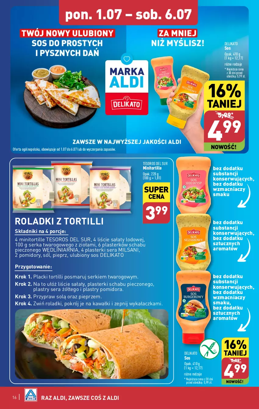 Gazetka promocyjna Aldi - Pełna oferta - ważna 01.07 do 06.07.2024 - strona 16 - produkty: Kawa, Lack, Piec, Pieprz, Plasterki, Pomidory, Por, Sałat, Ser, Sól, Sos