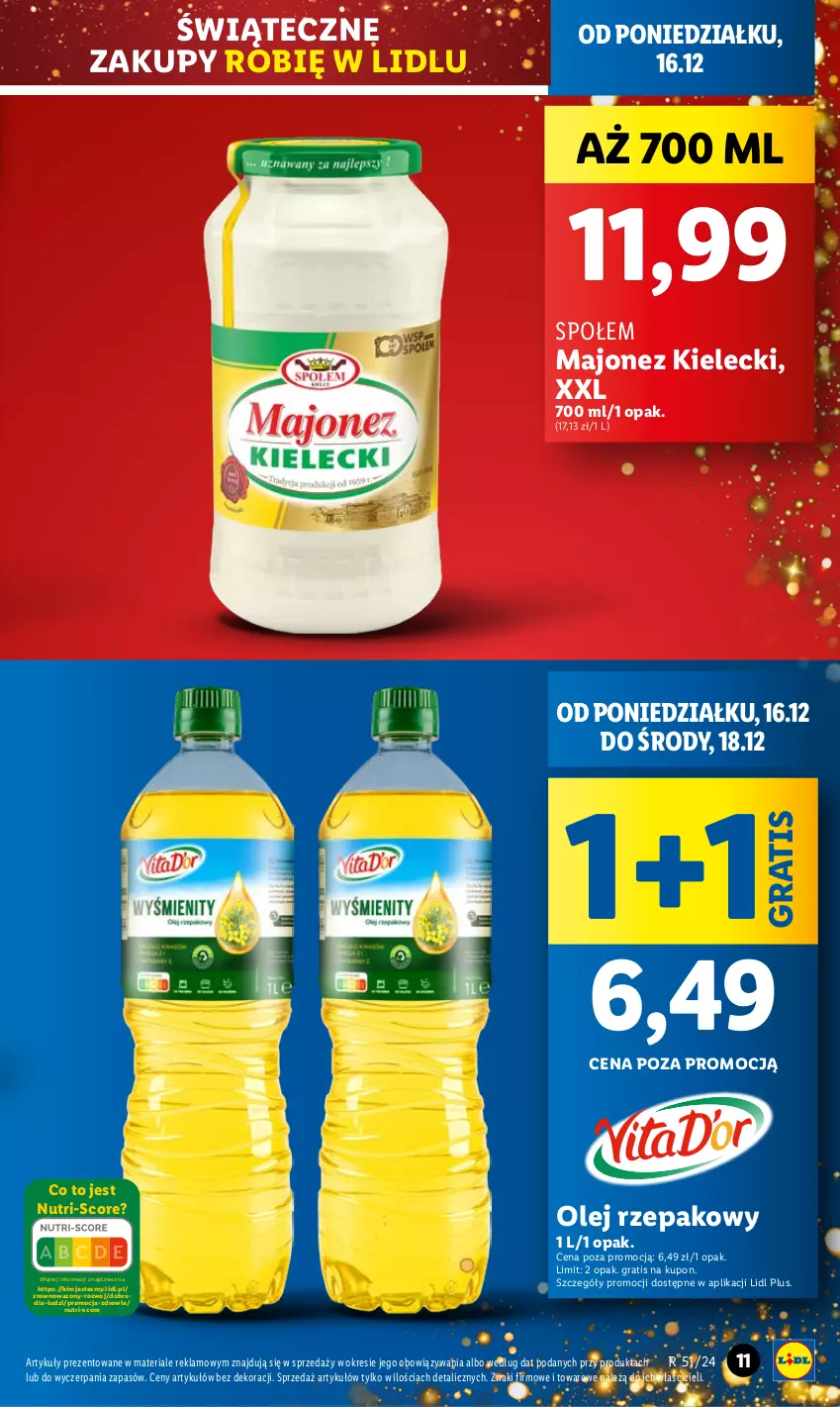 Gazetka promocyjna Lidl - GAZETKA - ważna 16.12 do 18.12.2024 - strona 11 - produkty: Gra, Majonez, Olej, Olej rzepakowy, Wazon