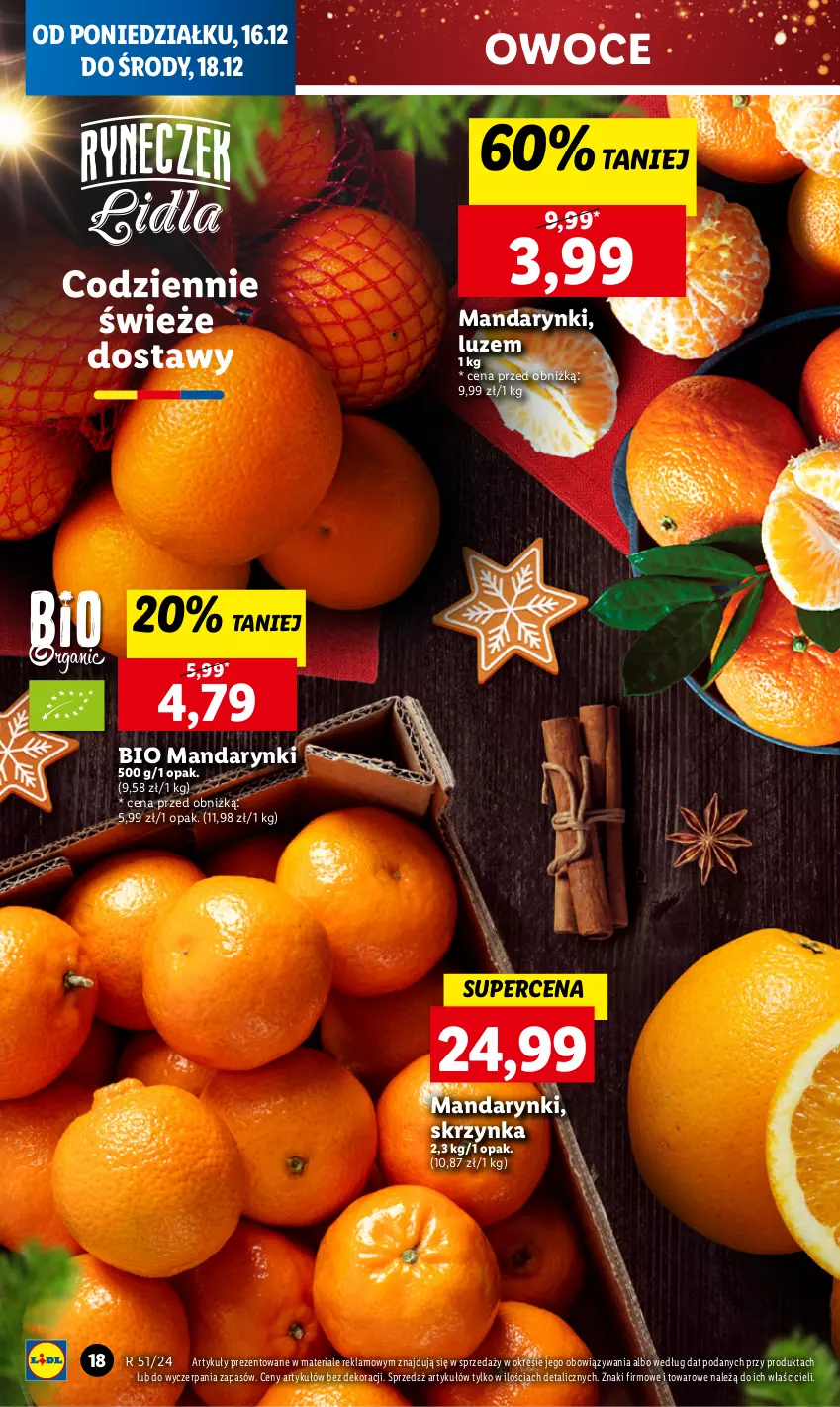 Gazetka promocyjna Lidl - GAZETKA - ważna 16.12 do 18.12.2024 - strona 22 - produkty: Mandarynki, Owoce