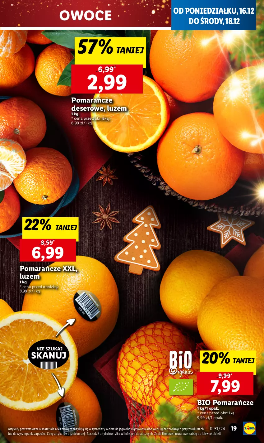 Gazetka promocyjna Lidl - GAZETKA - ważna 16.12 do 18.12.2024 - strona 23 - produkty: Deser, Owoce, Pomarańcze, Ser