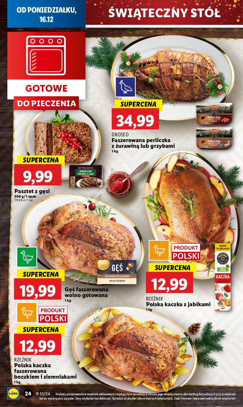 Gazetka promocyjna Lidl - GAZETKA - ważna 16.12 do 18.12.2024 - strona 28 - produkty: Fa, Jabłka, Kaczka, Kaczka faszerowana, Pasztet, Perliczka, Piec, Stół