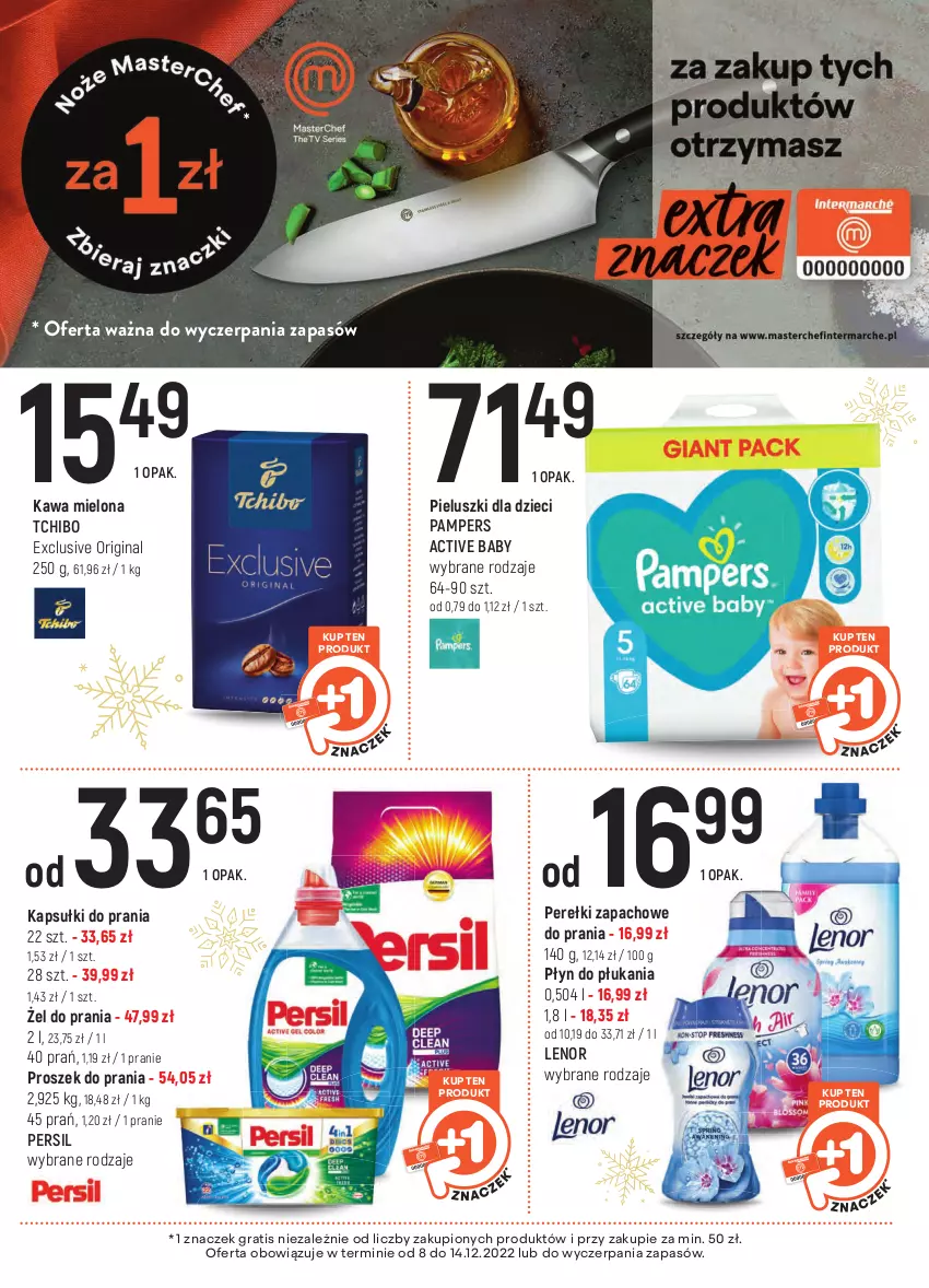 Gazetka promocyjna Intermarche - Gazetka Intermarche - ważna 08.12 do 14.12.2022 - strona 13 - produkty: Dzieci, Gin, Gra, Kapsułki do prania, Kawa, Kawa mielona, Lenor, Pampers, Perełki zapachowe, Persil, Płyn do płukania, Proszek do prania, Tchibo