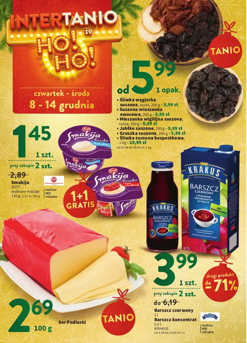 Gazetka promocyjna Intermarche - Gazetka Intermarche - ważna 08.12 do 14.12.2022 - strona 14 - produkty: Krakus, Podlaski, Ser, Smakija, Zott