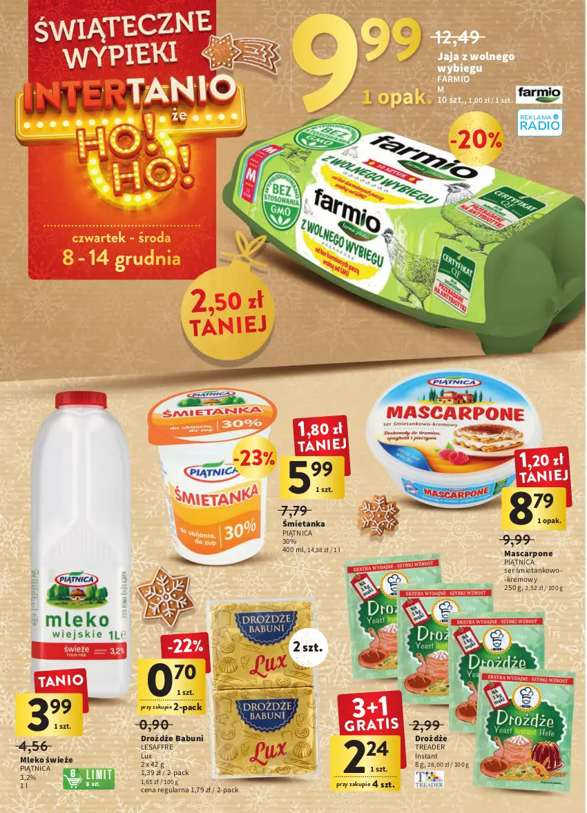 Gazetka promocyjna Intermarche - Gazetka Intermarche - ważna 08.12 do 14.12.2022 - strona 2 - produkty: Babuni, Drożdże, Fa, Jaja, Jaja z wolnego wybiegu, Mascarpone, Mleko, Piątnica, Ser