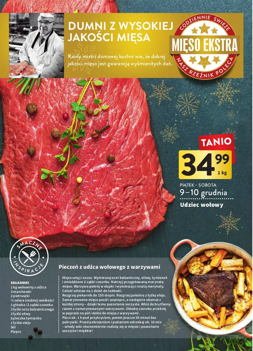 Gazetka promocyjna Intermarche - Gazetka Intermarche - ważna 08.12 do 14.12.2022 - strona 24 - produkty: Fa, Mięso, Ocet, Ocet balsamiczny, Olej, Piec, Piekarnik, Pieprz, Sok, Sól, Top, Udziec wołowy, Warzywa