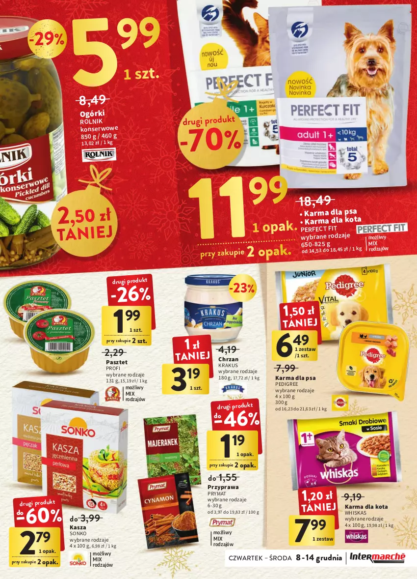 Gazetka promocyjna Intermarche - Gazetka Intermarche - ważna 08.12 do 14.12.2022 - strona 33 - produkty: Chrzan, Kasza, Krakus, Pasztet, Pedigree, Prymat, Rolnik, Ser, Sonko, Whiskas