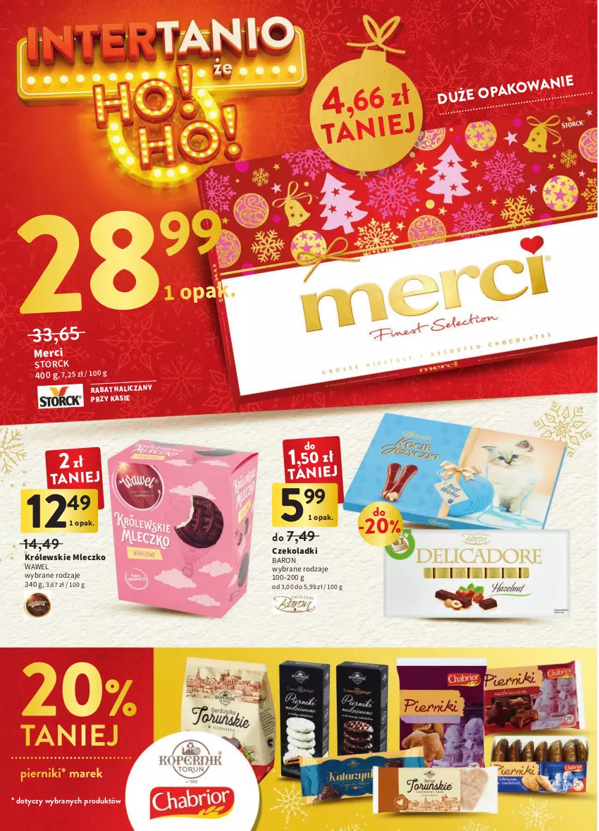 Gazetka promocyjna Intermarche - Gazetka Intermarche - ważna 08.12 do 14.12.2022 - strona 34 - produkty: Królewski, Królewskie Mleczko, Merci, Mleczko, Piernik, Wawel