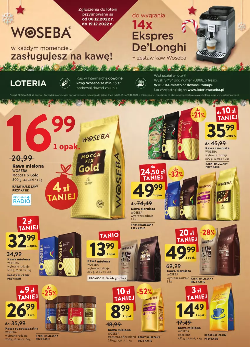 Gazetka promocyjna Intermarche - Gazetka Intermarche - ważna 08.12 do 14.12.2022 - strona 9 - produkty: Kawa, Kawa mielona, Kawa rozpuszczalna, Kawa ziarnista, Mocca Fix Gold, Woseba