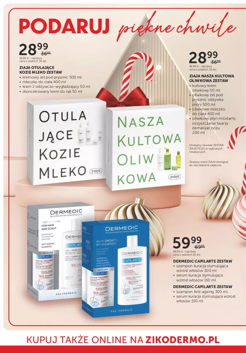 Gazetka promocyjna Ziko - Gazetka Ziko Dermo - ważna 14.11 do 27.11.2024 - strona 24 - produkty: Capilarte, Dermedic, Krem do rąk, Makijaż, Mleczko, Mleczko do ciała, Mleko, Odżywka, Płyn micelarny, Rum, Ser, Serum, Serum kuracja, Szampon, Szampon kuracja, Ziaja