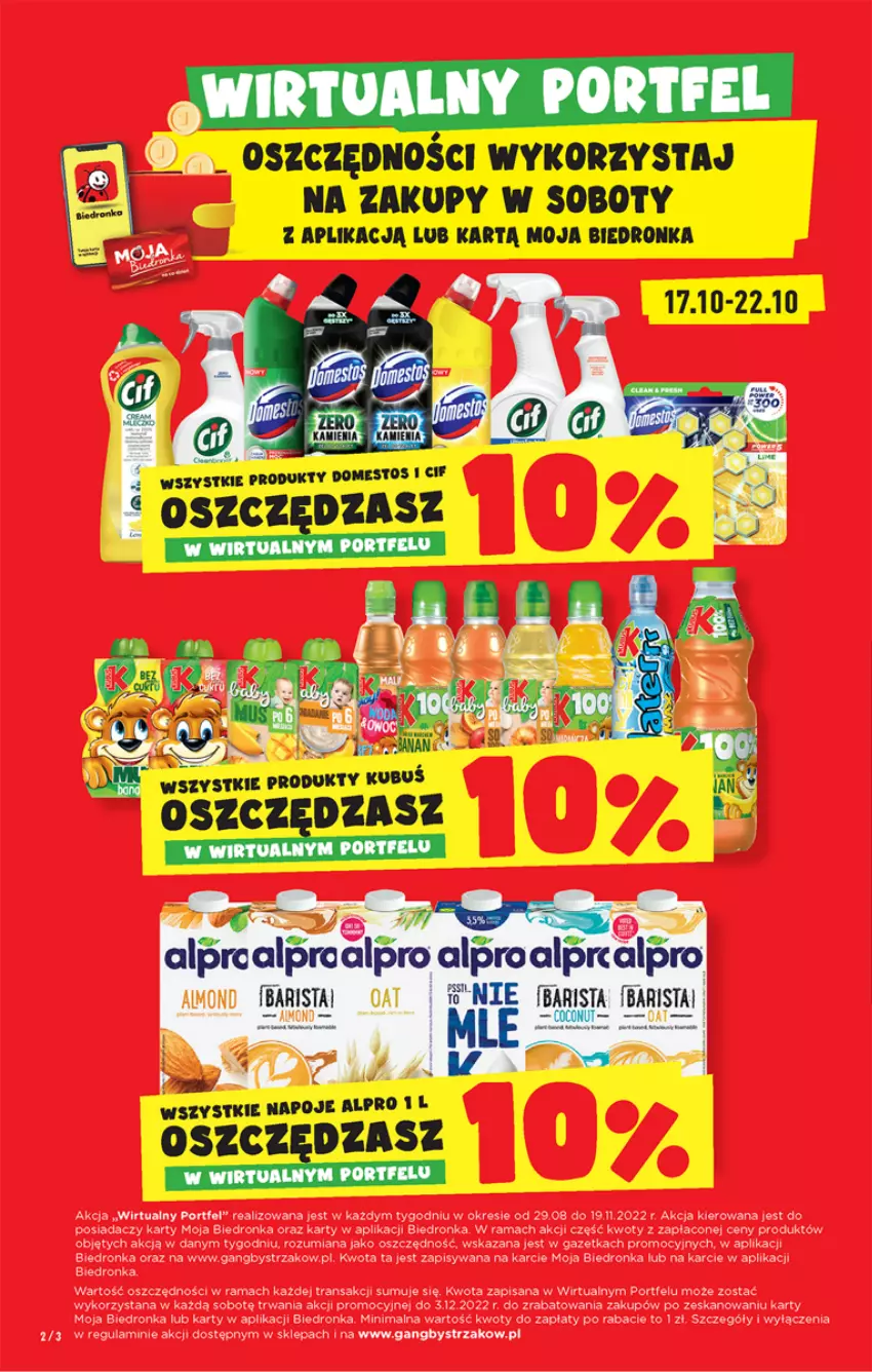 Gazetka promocyjna Biedronka - W tym tygodniu - ważna 20.10 do 26.10.2022 - strona 2 - produkty: Alpro, Cif, Domestos, Dron, Isana, Napoje, Por, Rama, Tran