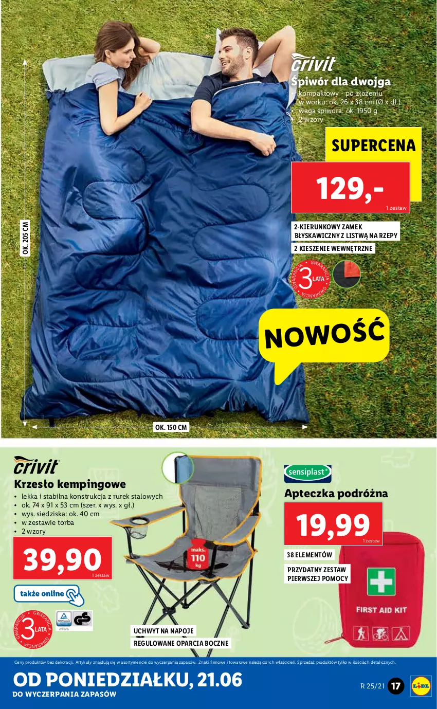 Gazetka promocyjna Lidl - GAZETKA - ważna 21.06 do 26.06.2021 - strona 17 - produkty: Krzesło, Napoje, Piwo, Torba, Waga