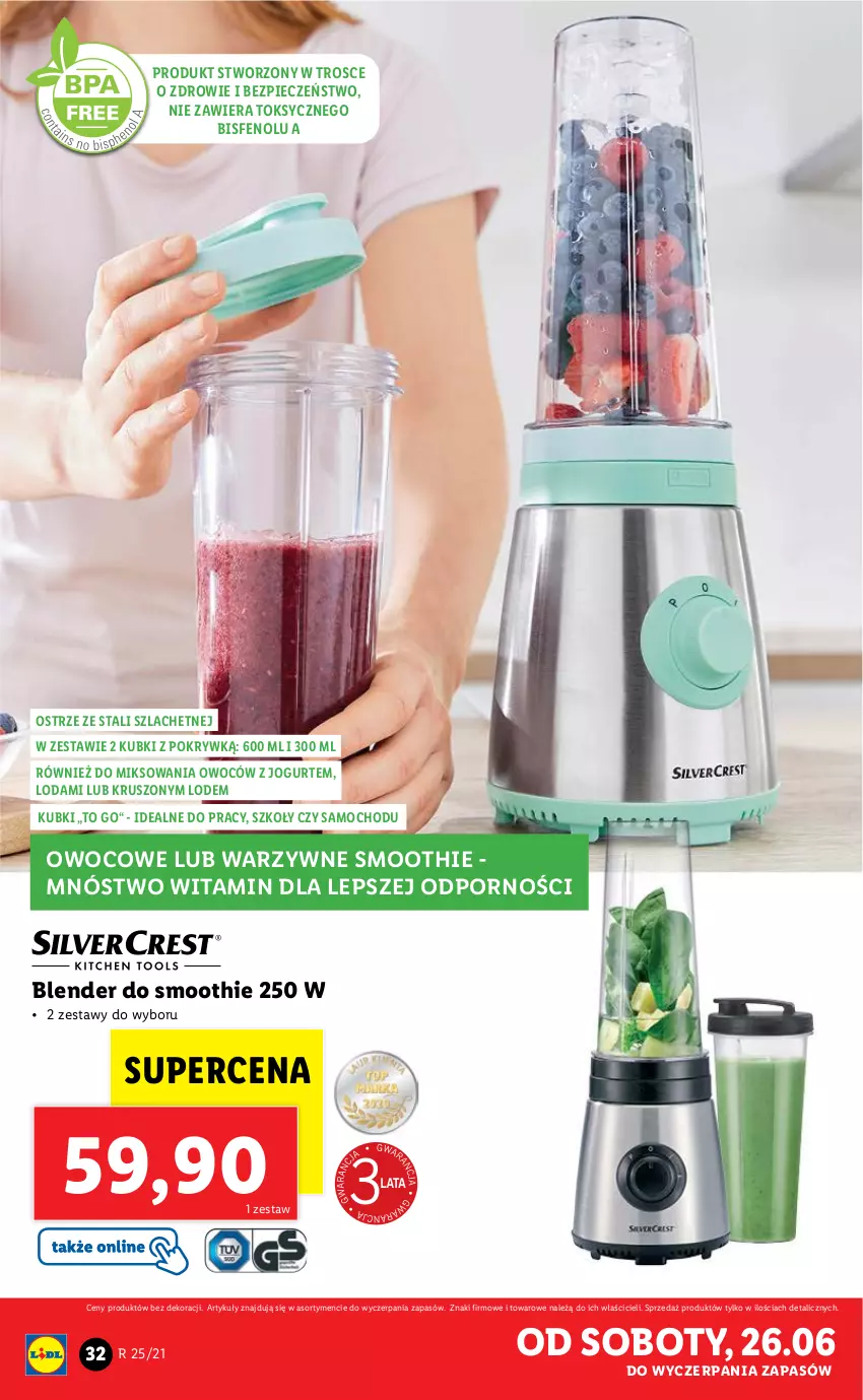 Gazetka promocyjna Lidl - GAZETKA - ważna 21.06 do 26.06.2021 - strona 32 - produkty: Blender, Jogurt, Piec, Por, Smoothie, Zdrowie