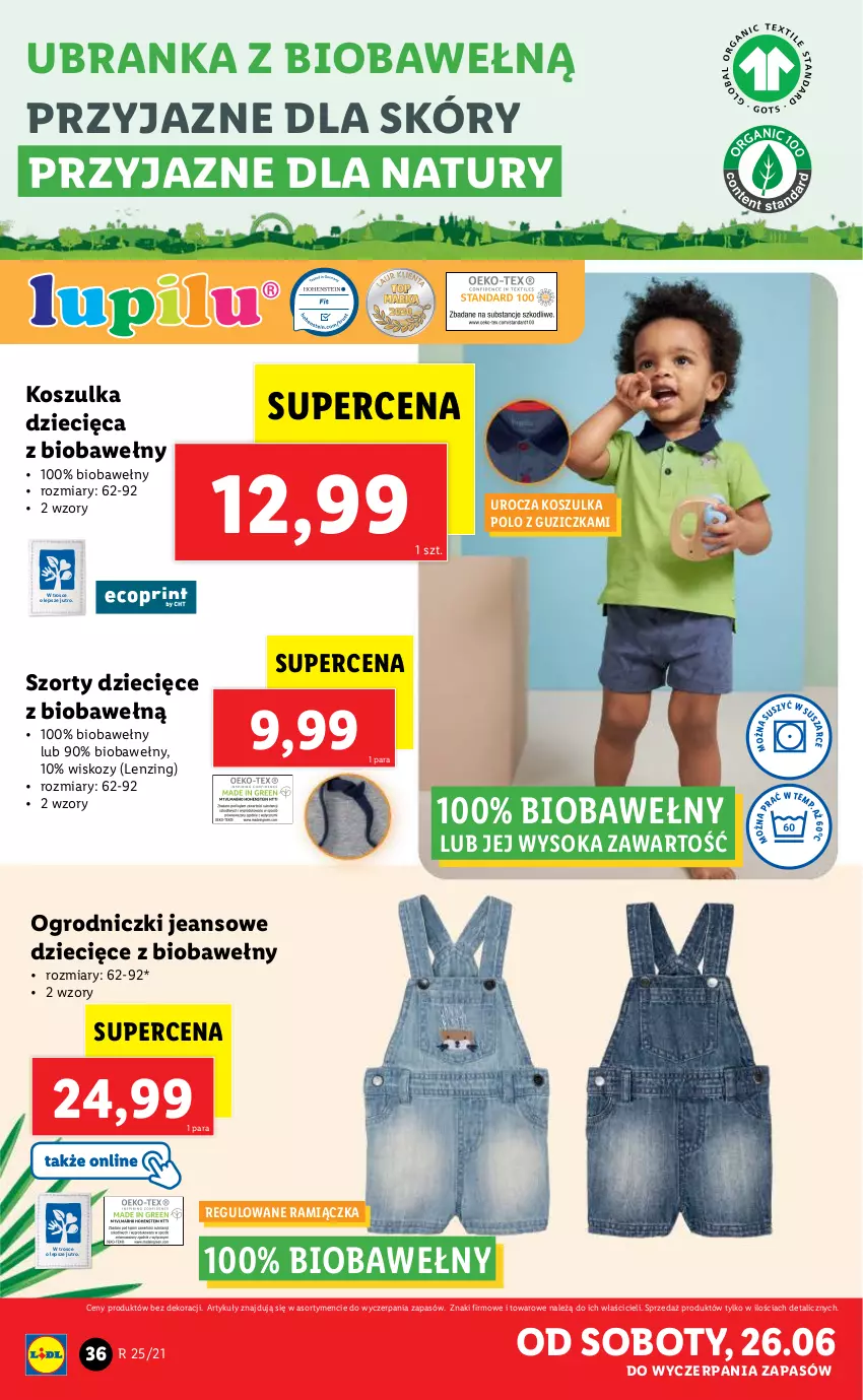 Gazetka promocyjna Lidl - GAZETKA - ważna 21.06 do 26.06.2021 - strona 36 - produkty: Dzieci, Gin, Kosz, Koszulka, Sok, Szorty