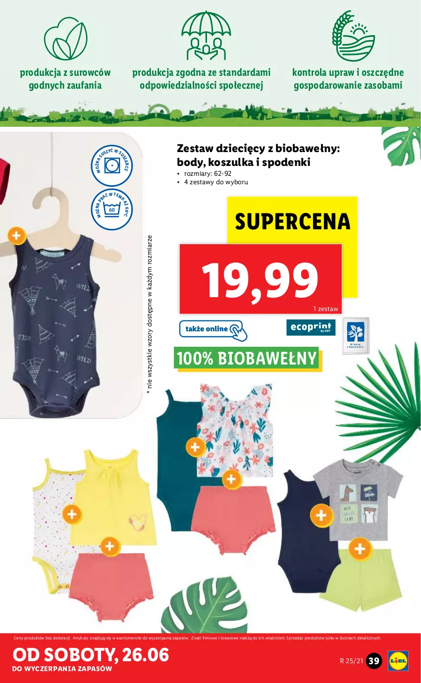 Gazetka promocyjna Lidl - GAZETKA - ważna 21.06 do 26.06.2021 - strona 39 - produkty: Body, Dzieci, Fa, Kosz, Koszulka