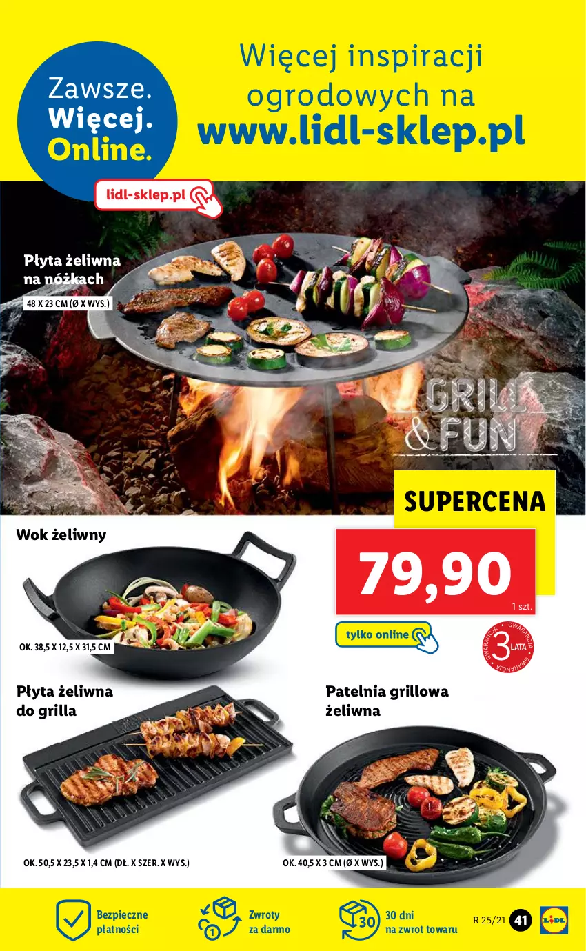 Gazetka promocyjna Lidl - GAZETKA - ważna 21.06 do 26.06.2021 - strona 41 - produkty: Grill, Patelnia, Patelnia grillowa, Piec, Płyta