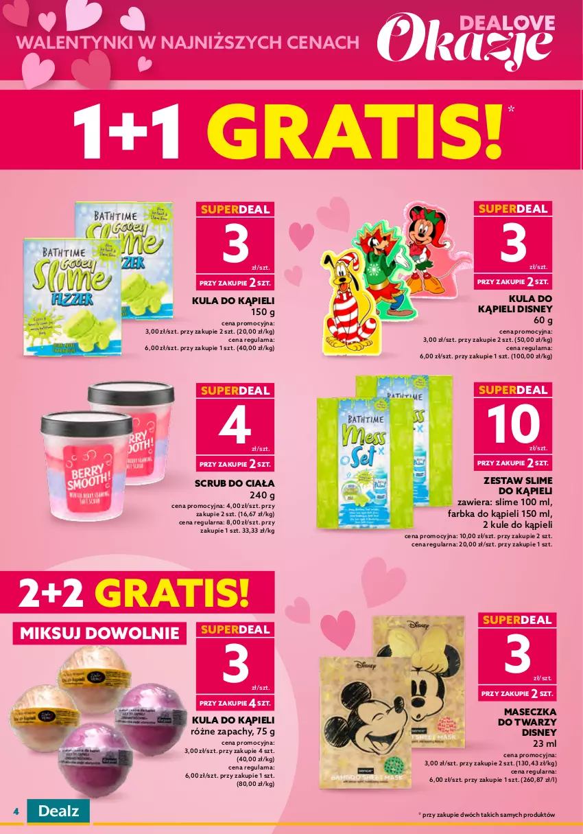 Gazetka promocyjna Dealz - NOWA GAZETKADeaLOVE okazje 💕 - ważna 08.02 do 21.02.2023 - strona 4 - produkty: Antyperspirant, Cynk, Disney, Fa, Gra, Krem nawilżający, Kula do kąpieli, Makijaż, Nivea, Olej, Paleta, Płyn do kąpieli, Płyn do mycia, Sól, Sól do kąpieli