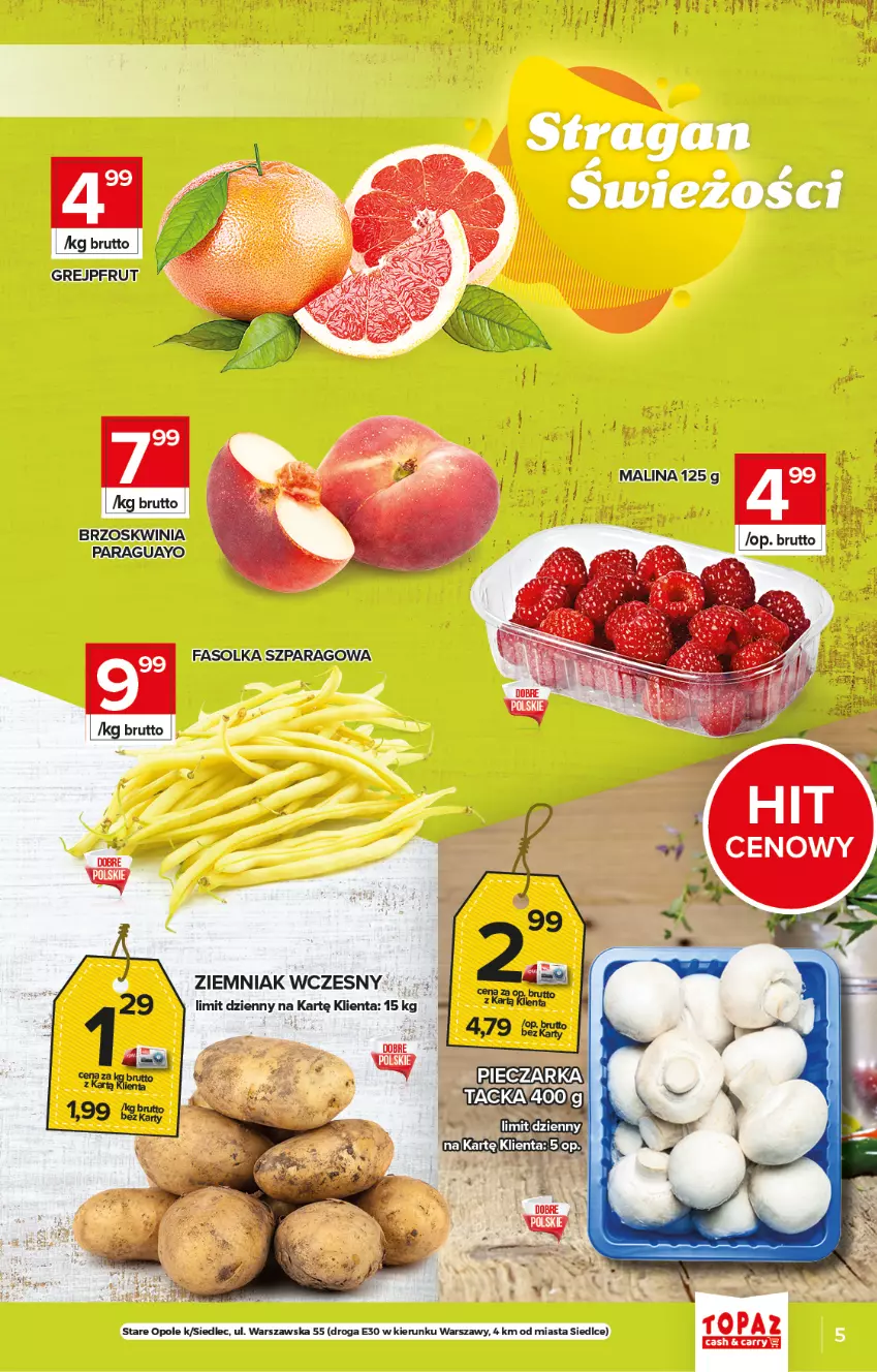 Gazetka promocyjna Topaz - Gazetka - ważna 15.07 do 21.07.2021 - strona 5 - produkty: Fa, Grejpfrut, Piec, Pieczarka