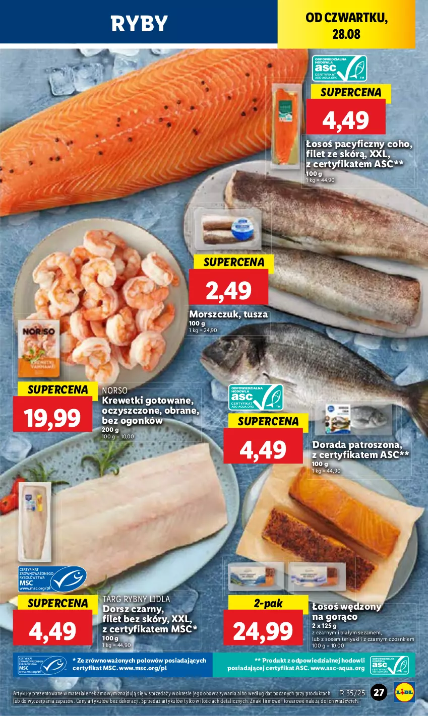 Gazetka promocyjna Lidl - GAZETKA - ważna 28.08 do 31.08.2025 - strona 29 - produkty: Dorsz, Krewetki, Sezam, Sos, Tusz