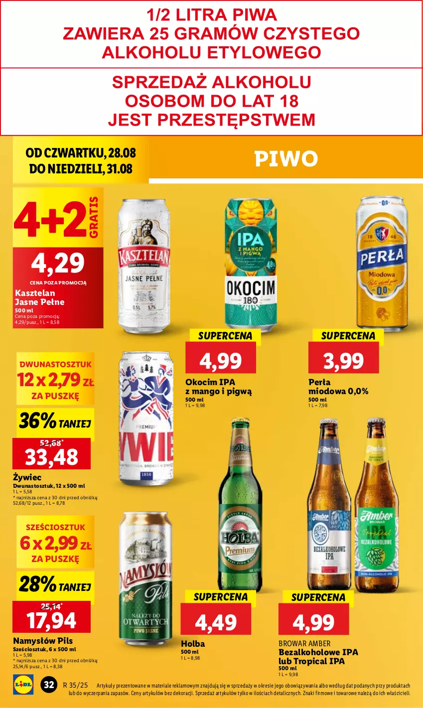 Gazetka promocyjna Lidl - GAZETKA - ważna 28.08 do 31.08.2025 - strona 36 - produkty: Gra, Kasztelan, Koc, Mango, Namysłów, Okocim, Perła, Piwo, Tropical