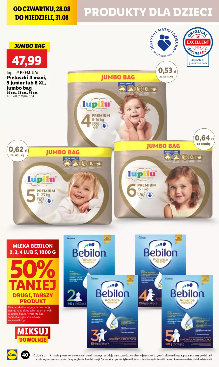 Gazetka promocyjna Lidl - GAZETKA - ważna 28.08 do 31.08.2025 - strona 44 - produkty: BEBILON, Dzieci, O Bag