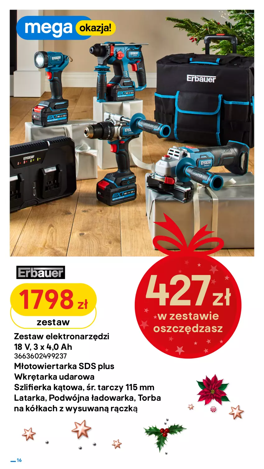 Gazetka promocyjna Castorama - Gazetka Castorama - ważna 01.12 do 26.12.2021 - strona 16 - produkty: Astor, HP, Latarka, Młot, Młotowiertarka, Rama, Szlifierka, Szlifierka kątowa, Tarka, Torba, Warka, Wiertarka, Wiertarka udarowa, Wiertarkowkrętarka, Wkręt, Wkrętarka